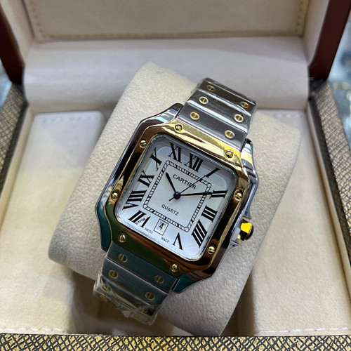 ساعت طرح کارتیر چهارگوش بند فلزی 1480288.5